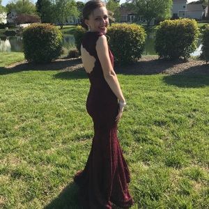 Burgundy/Red Elegant Lacey Prom Dress!!!